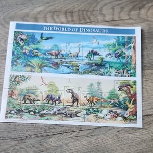 The World of Dinosaurs Stamp Sheet